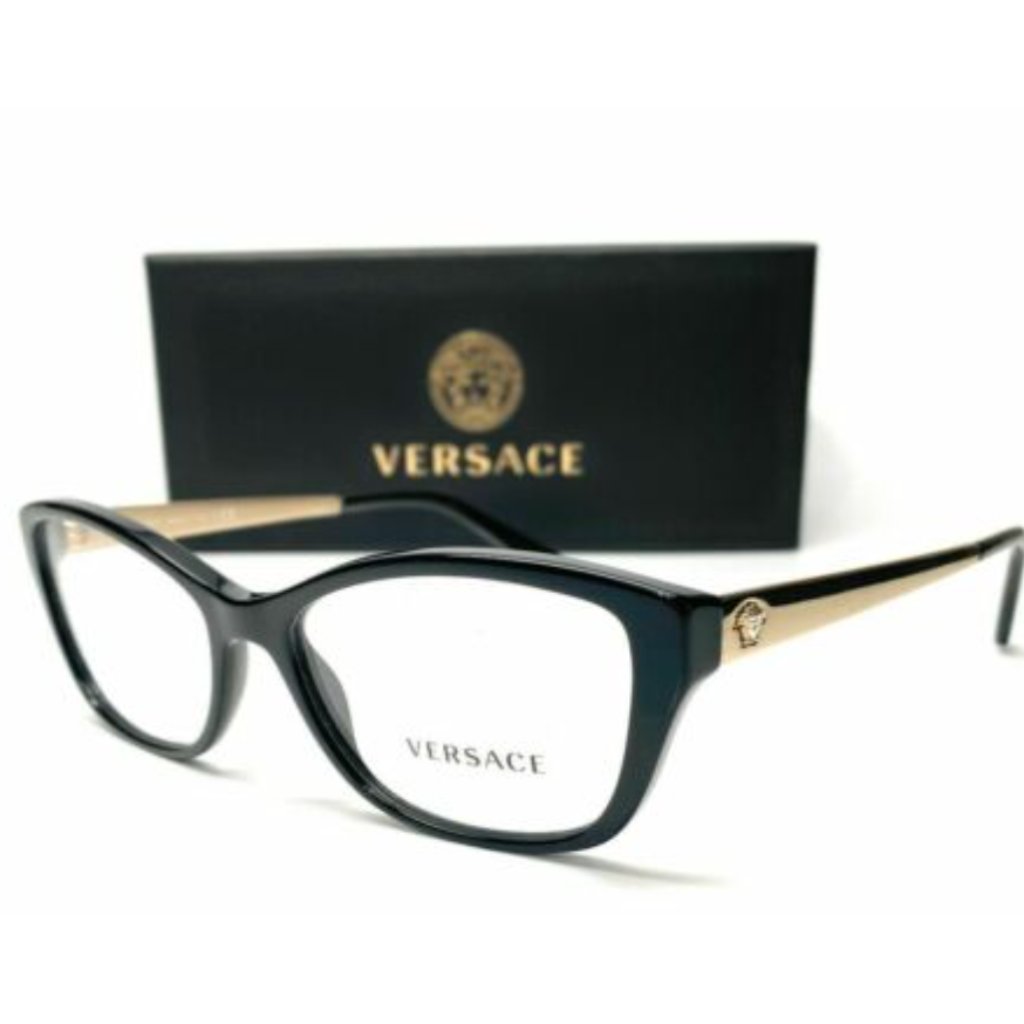 Versace Women's Black And Gold Cat Eye Eyeglasses!